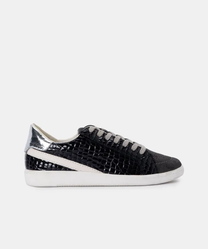 NINO SNEAKERS IN ANTHRACITE PATENT CROCO LEATHER - re:vita sold by Dolce Vita