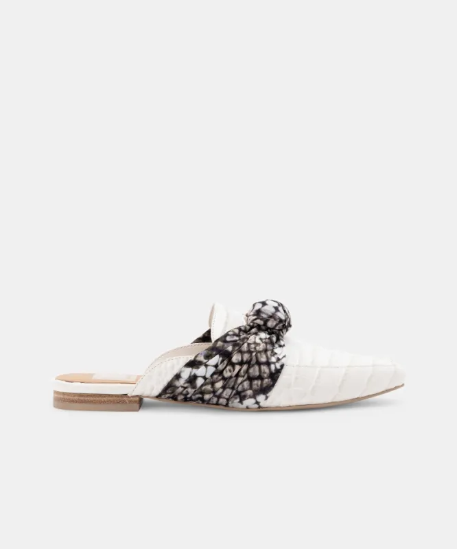 HYLDA FLATS IN IVORY CROCO PRINT LEATHER - re:vita sold by Dolce Vita