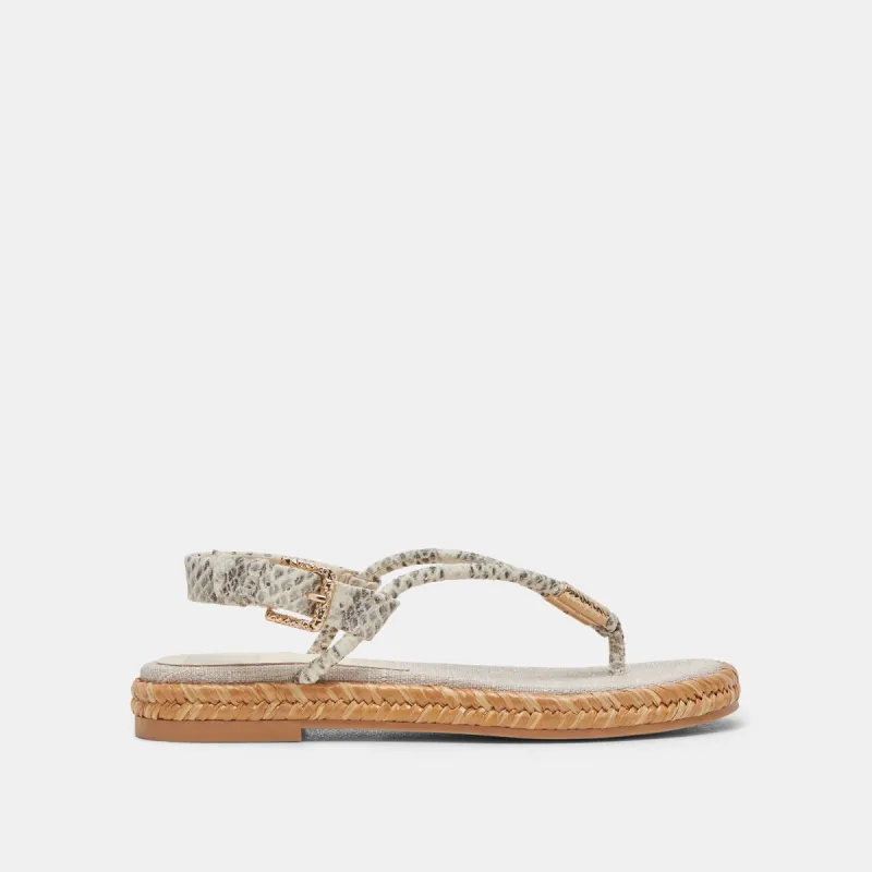 MERYL SANDALS GREY WHITE EMBOSSED LEATHER sold by Dolce Vita