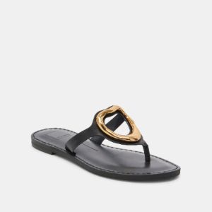 WAKYA SANDALS BLACK LEATHER sold by Dolce Vita