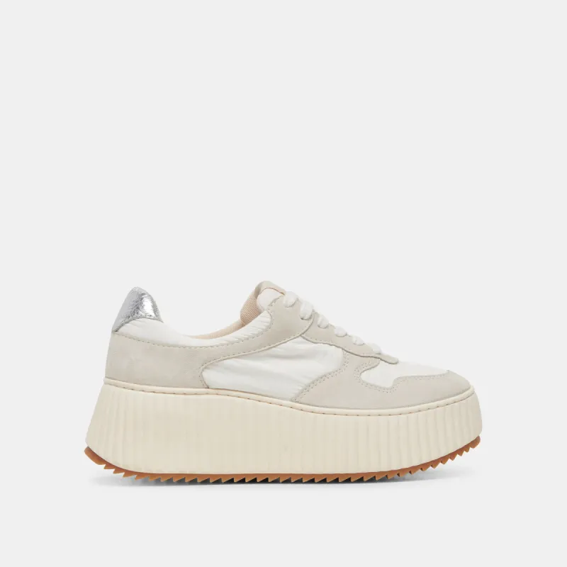 DAISHA SNEAKERS WHITE SILVER NYLON sold by Dolce Vita