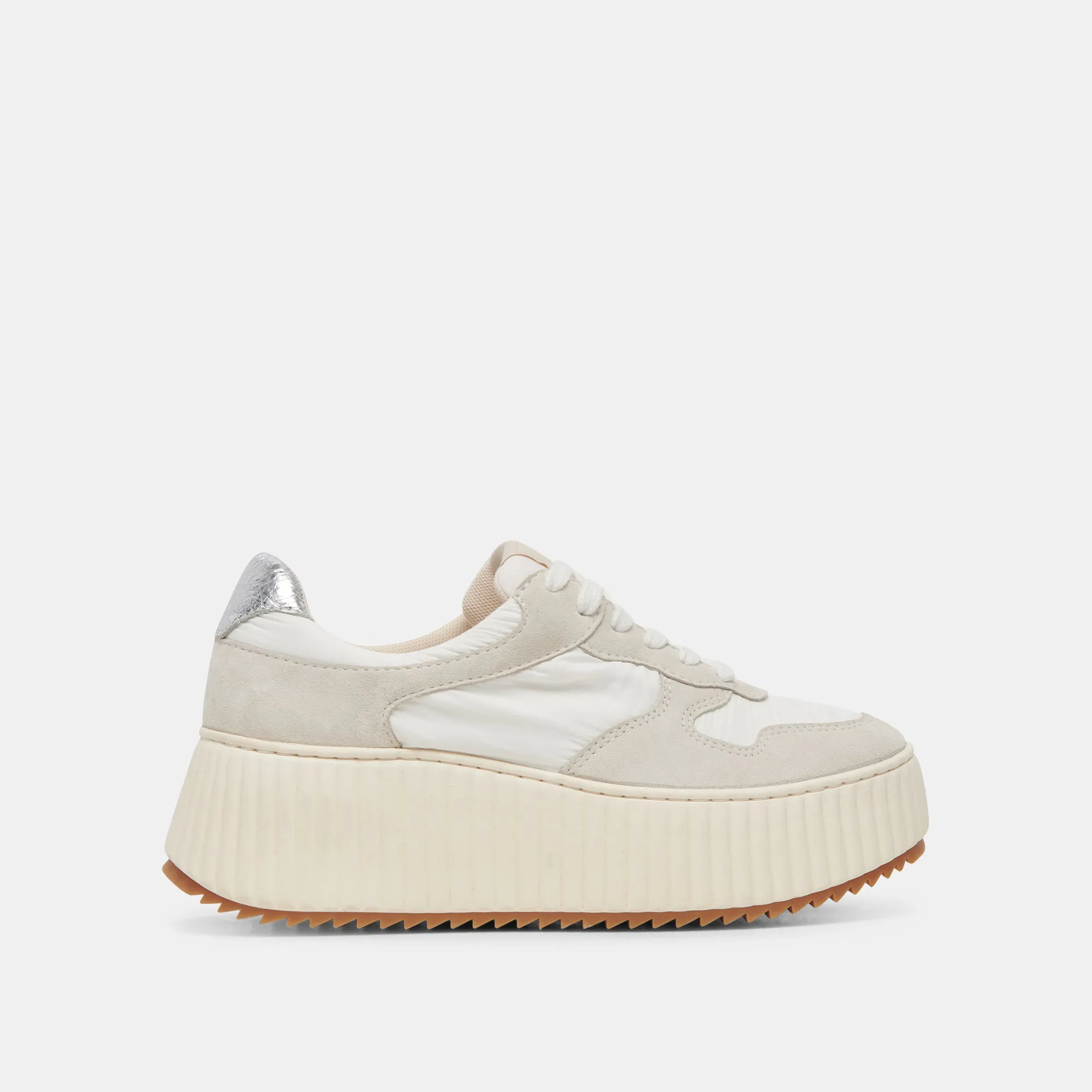 DAISHA SNEAKERS WHITE SILVER NYLON sold by Dolce Vita