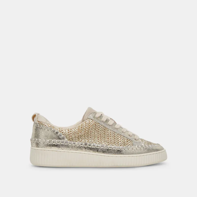 NICONA SNEAKERS GOLD WOVEN sold by Dolce Vita