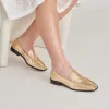 BENY FLATS GOLD DISTRESSED LEATHER sold by Dolce Vita