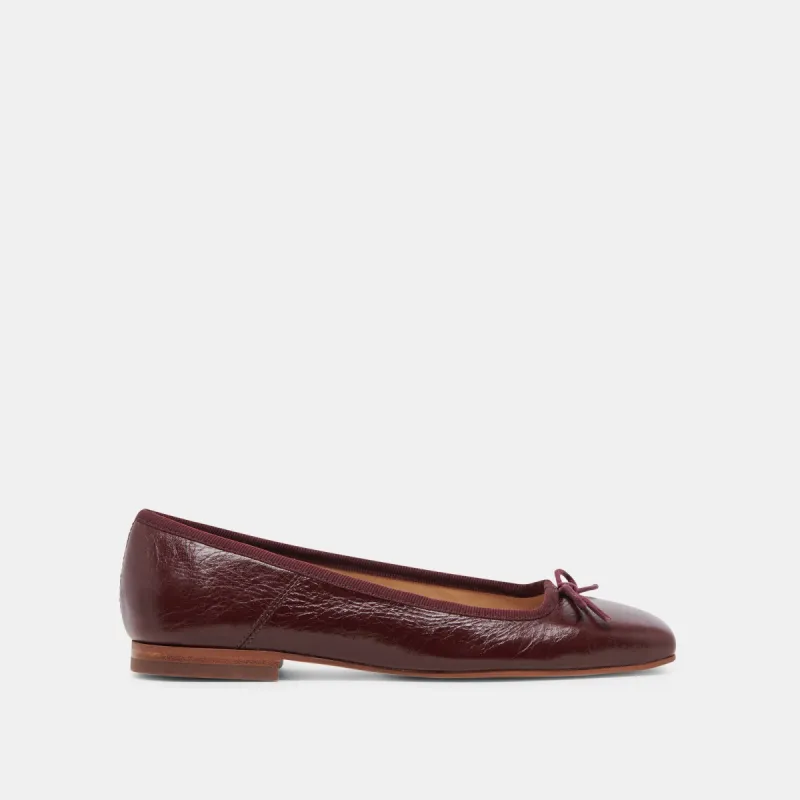 ANISA BALLET FLATS CRANBERRY CRINKLE PATENT sold by Dolce Vita