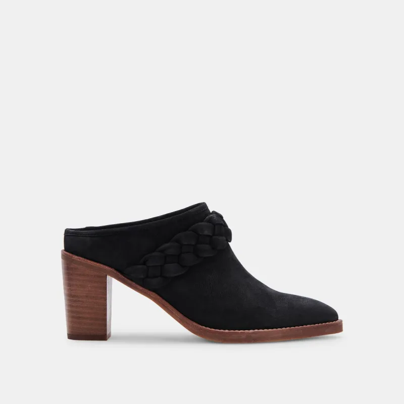 SERLA MULES BLACK NUBUCK sold by Dolce Vita