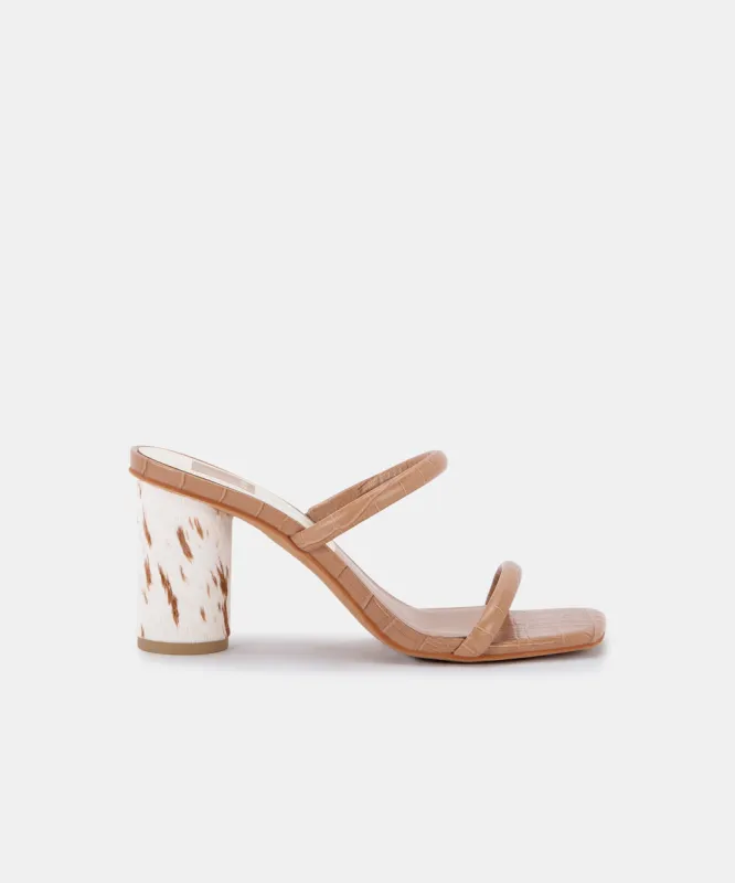 NOLES HEELS CAFE CROCO PRINT LEATHER sold by Dolce Vita