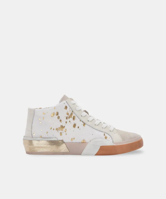 ZOEL SNEAKERS IVORY MULTI METALLIC CALF HAIR re:vita sold by Dolce Vita