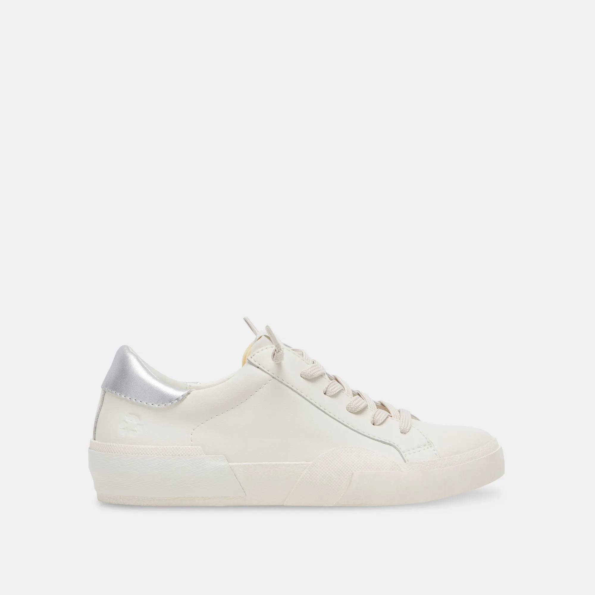 ZINA FOAM 360 SNEAKERS WHITE SILVER RECYCLED LEATHER sold by Dolce Vita