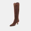 ARIANA WIDE CALF BOOTS DK BROWN SUEDE sold by Dolce Vita