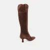 ARIANA WIDE CALF BOOTS DK BROWN SUEDE sold by Dolce Vita