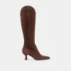 ARIANA WIDE CALF BOOTS DK BROWN SUEDE sold by Dolce Vita