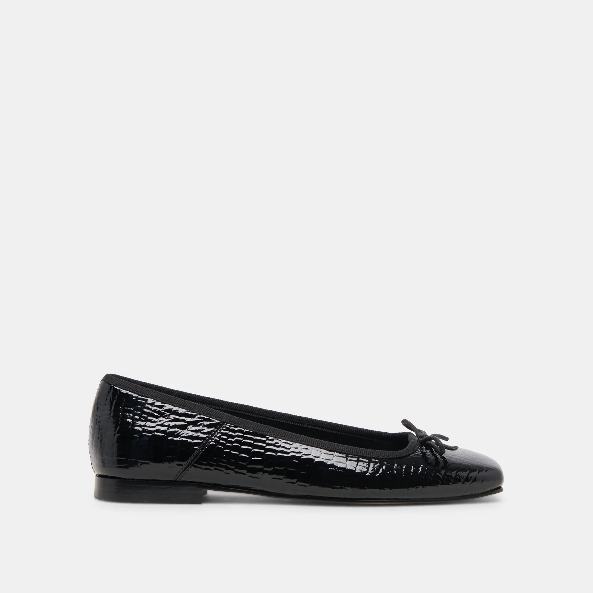 ANISA BALLET FLATS NOIR EMBOSSED LEATHER sold by Dolce Vita