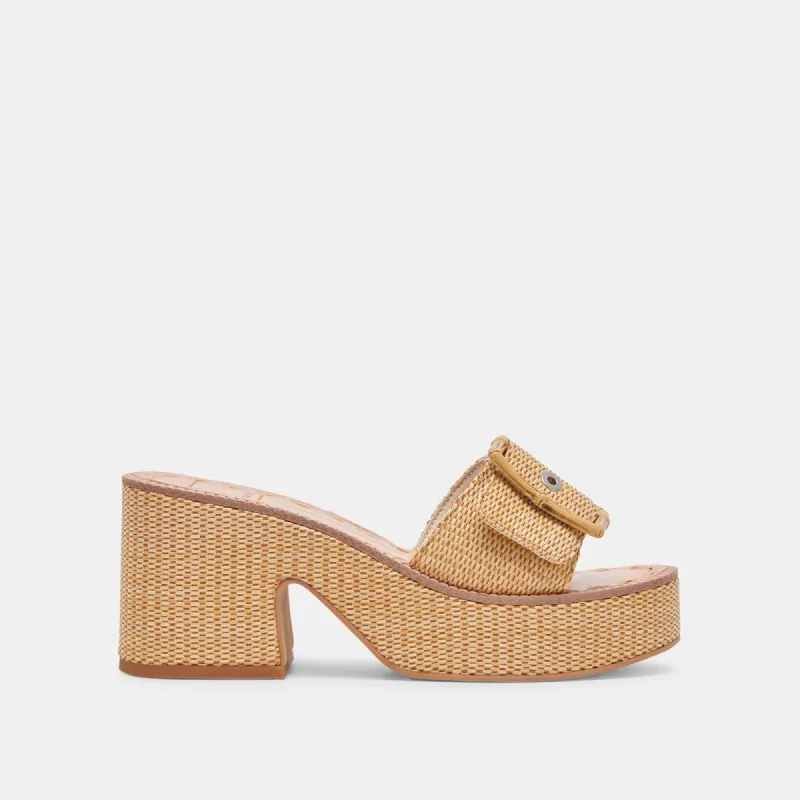 ERA HEELS WARM NATURAL RAFFIA sold by Dolce Vita