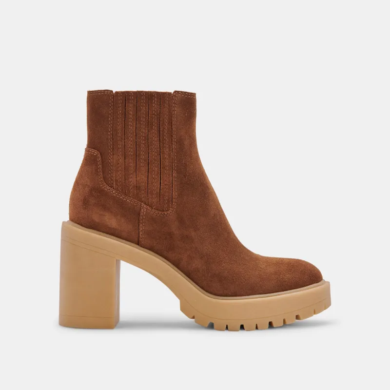 CASTER H2O BOOTIES CAMEL SUEDE sold by Dolce Vita