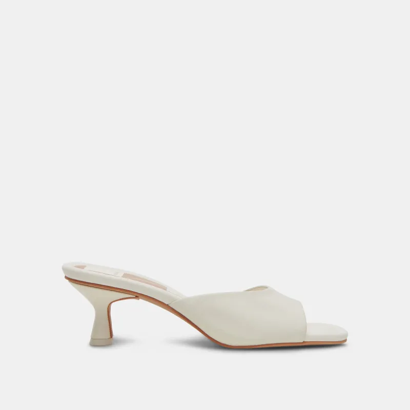 MACOY HEELS WHITE LEATHER sold by Dolce Vita