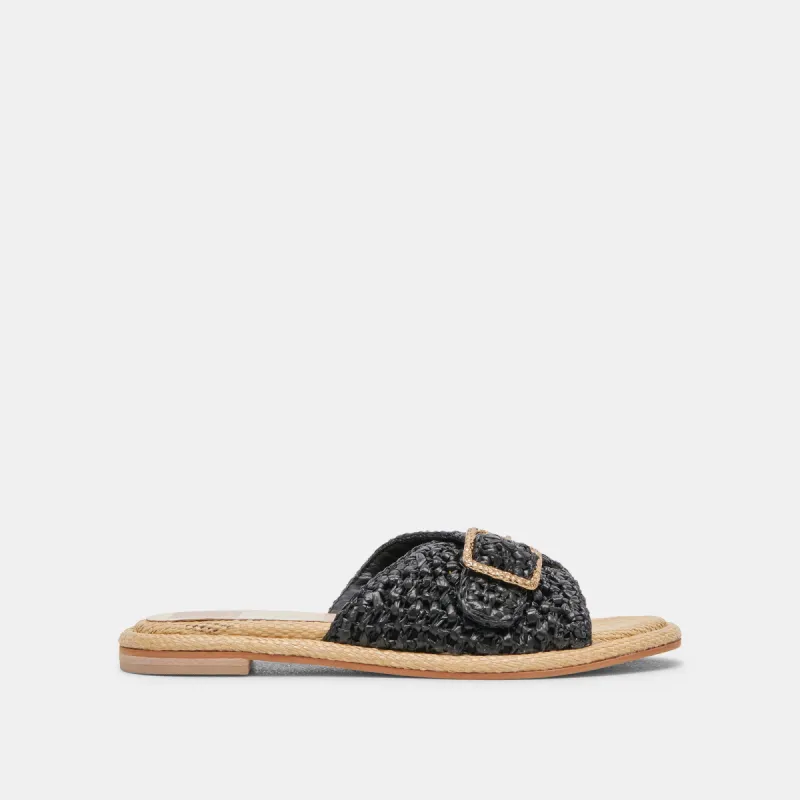 ALONZO SANDALS ONYX RAFFIA sold by Dolce Vita
