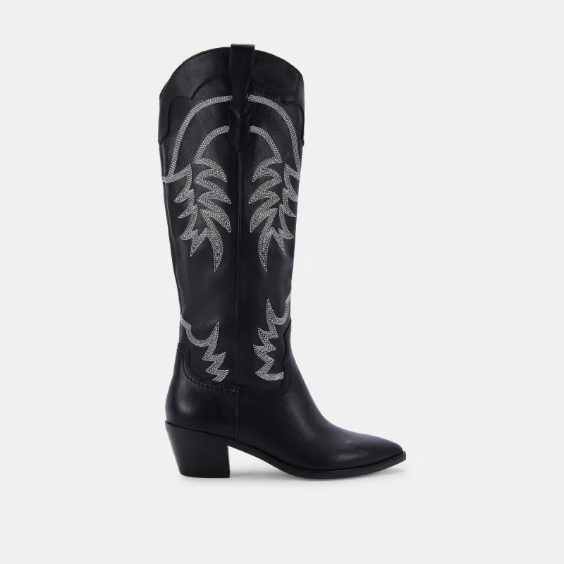 SOLIDA BOOTS BLACK LEATHER sold by Dolce Vita