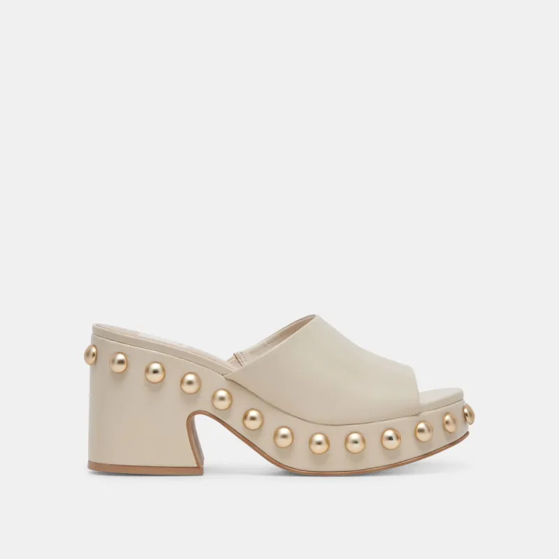 GLORI HEELS IVORY LEATHER sold by Dolce Vita