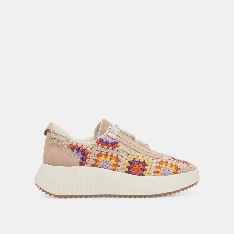 DOLEN CROCHET SNEAKERS PURPLE FLORAL CROCHET - re:vita sold by Dolce Vita