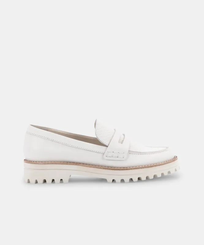 Kelsey DiPrima's AUBREE FLATS IN WHITE LEATHER - re:vita sold by Dolce Vita