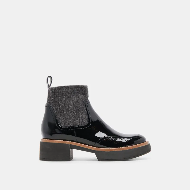 SALINE H2O BOOTIES MIDNIGHT CRINKLE PATENT sold by Dolce Vita