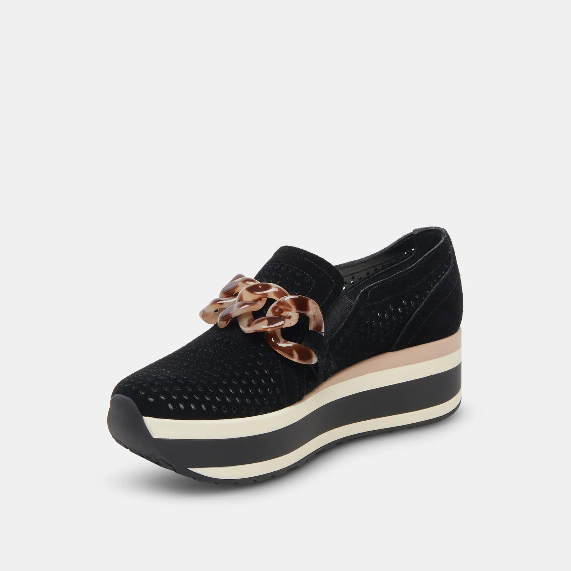 JHENEE PERFORATED SNEAKERS ONYX SUEDE sold by Dolce Vita product image thumbnail 4
