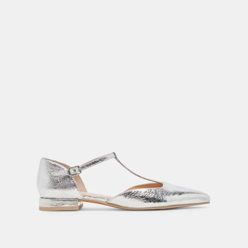 PEATY FLATS SILVER DISTRESSED LEATHER sold by Dolce Vita