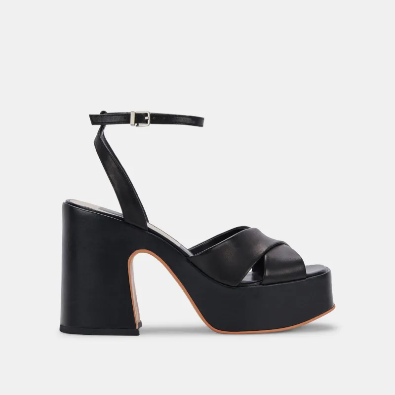 WESSI HEELS BLACK LEATHER - re:vita sold by Dolce Vita