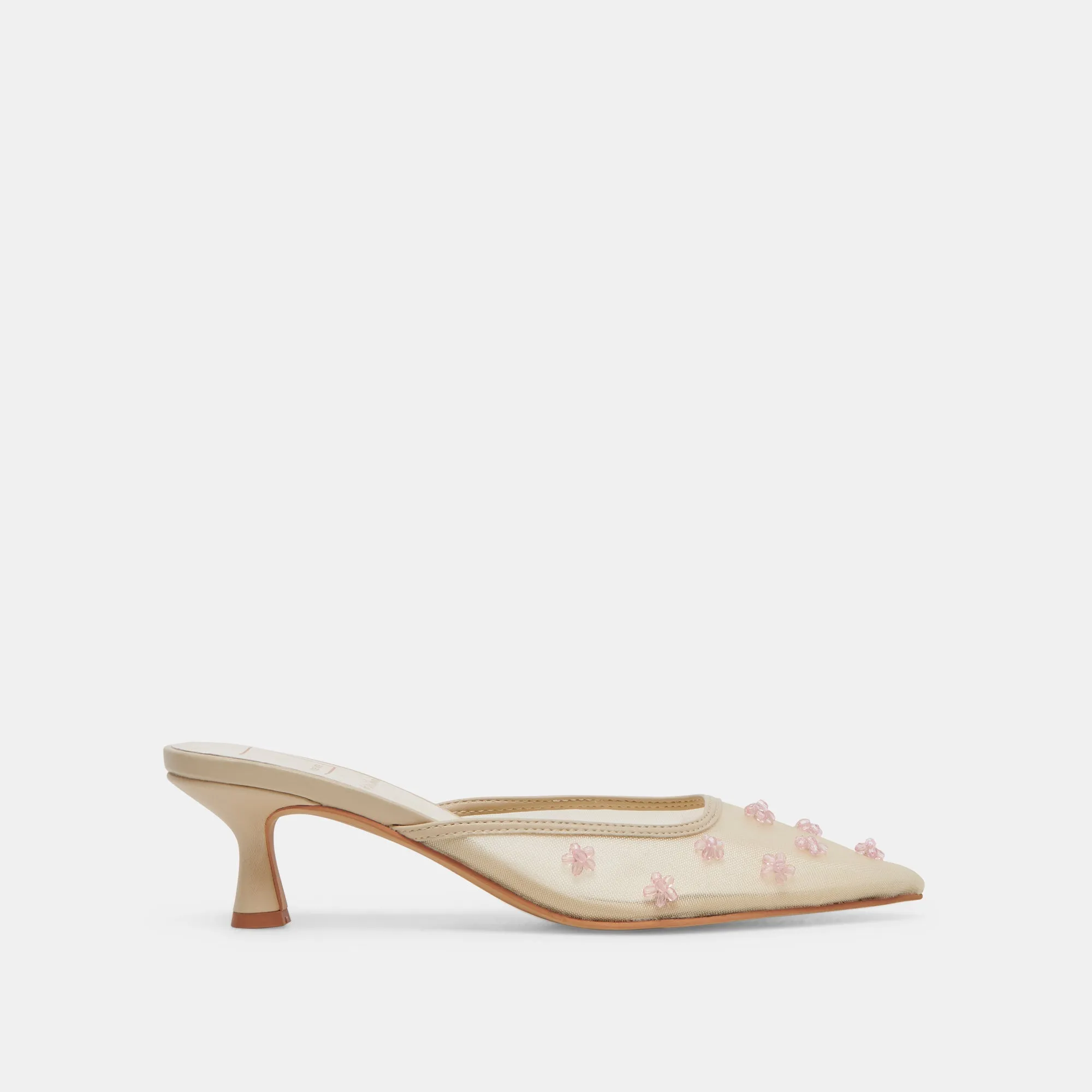 CLAIRE WIDE HEELS FRENCH VANILLA MESH sold by Dolce Vita