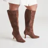 GYRA EXTRA WIDE CALF BOOTS DK BROWN SUEDE sold by Dolce Vita