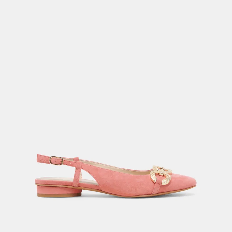 RAMANO FLATS CORAL SUEDE sold by Dolce Vita