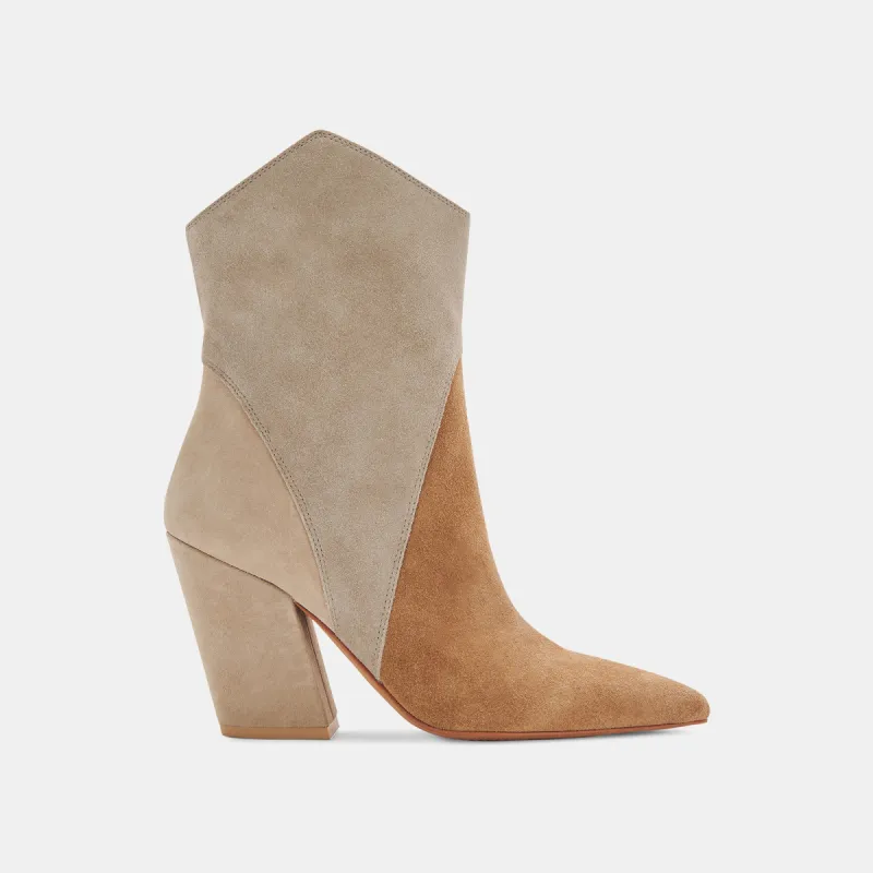 NESTLY BOOTIES TAUPE MULTI SUEDE sold by Dolce Vita