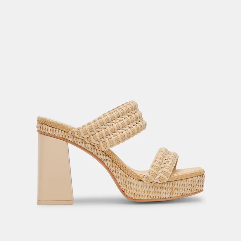 ALFRED HEELS LT NATURAL RAFFIA sold by Dolce Vita