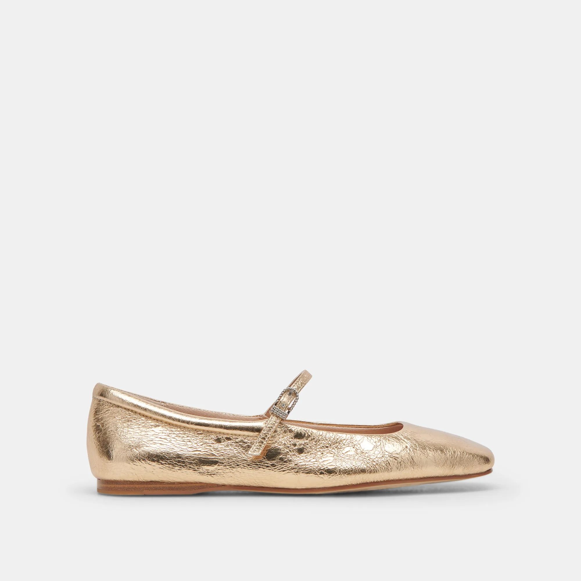 REYES BALLET FLATS GOLD DISTRESSED LEATHER sold by Dolce Vita