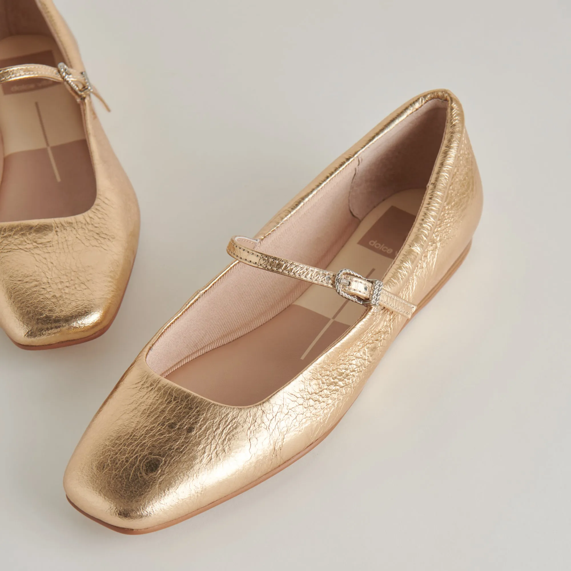 REYES BALLET FLATS GOLD DISTRESSED LEATHER sold by Dolce Vita product image thumbnail 3