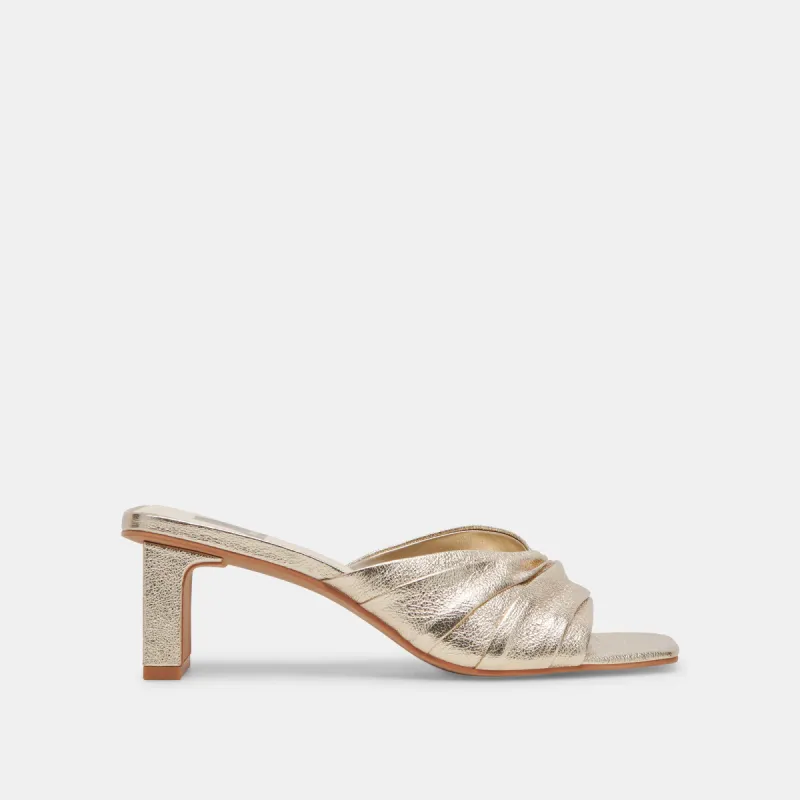 CARLAN HEELS GOLD METALLIC LEATHER sold by Dolce Vita