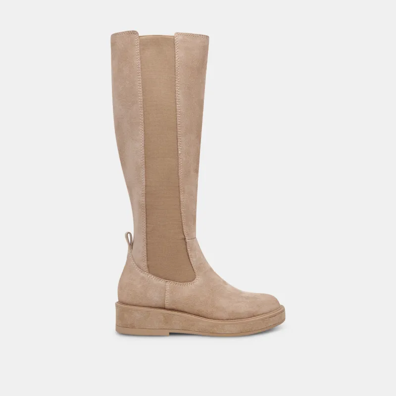 EAMON H2O WIDE CALF BOOTS ALMOND SUEDE sold by Dolce Vita