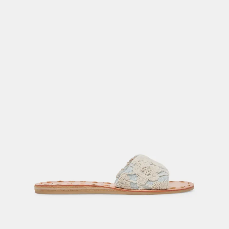 DALON SANDALS CREAM BLUE LACE sold by Dolce Vita