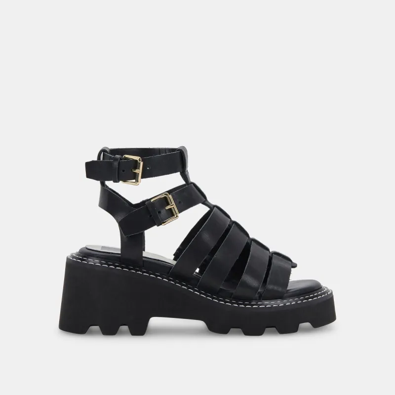 GALORE SANDALS BLACK LEATHER re:vita sold by Dolce Vita