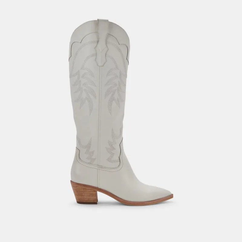 SOLIDA BOOTS WHITE LEATHER sold by Dolce Vita