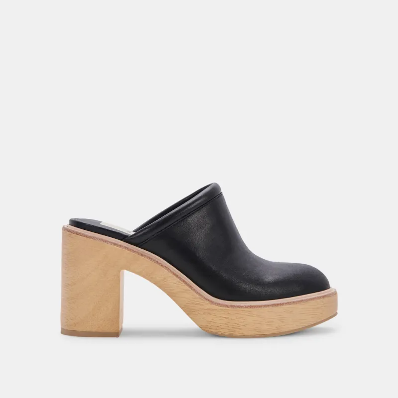CAMDIN HEELS BLACK LEATHER sold by Dolce Vita