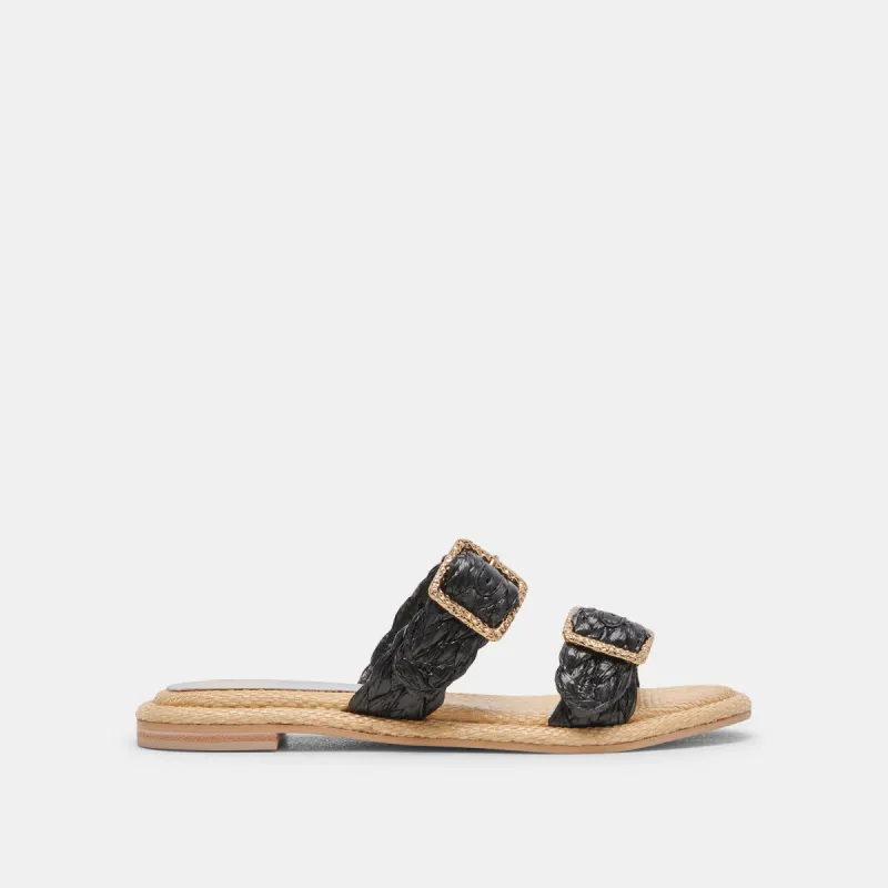 ALAINA SANDALS ONYX RAFFIA sold by Dolce Vita