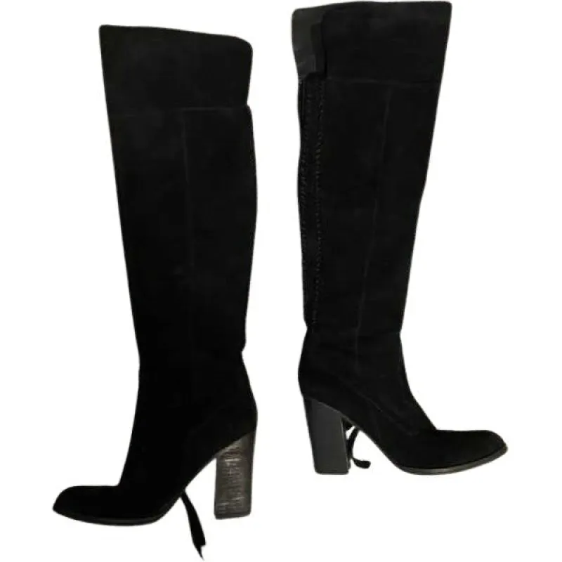 OVER THE KNEE HEELED BOOTS IN BLACK - re:vita sold by Dolce Vita