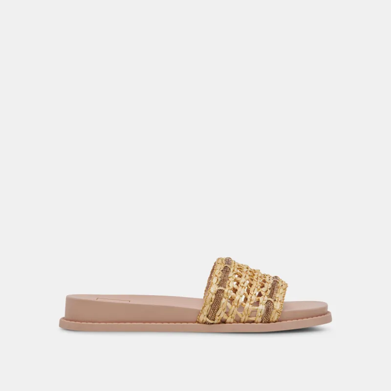 GWENN SANDALS NATURAL RAFFIA sold by Dolce Vita