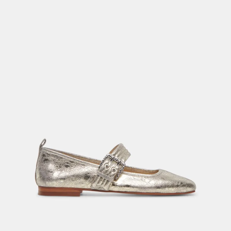 ARORA BALLET FLATS PLATINUM DISTRESSED LEATHER sold by Dolce Vita