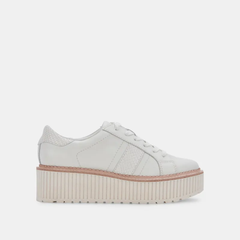 TIGER SNEAKERS WHITE LEATHER - re:vita sold by Dolce Vita