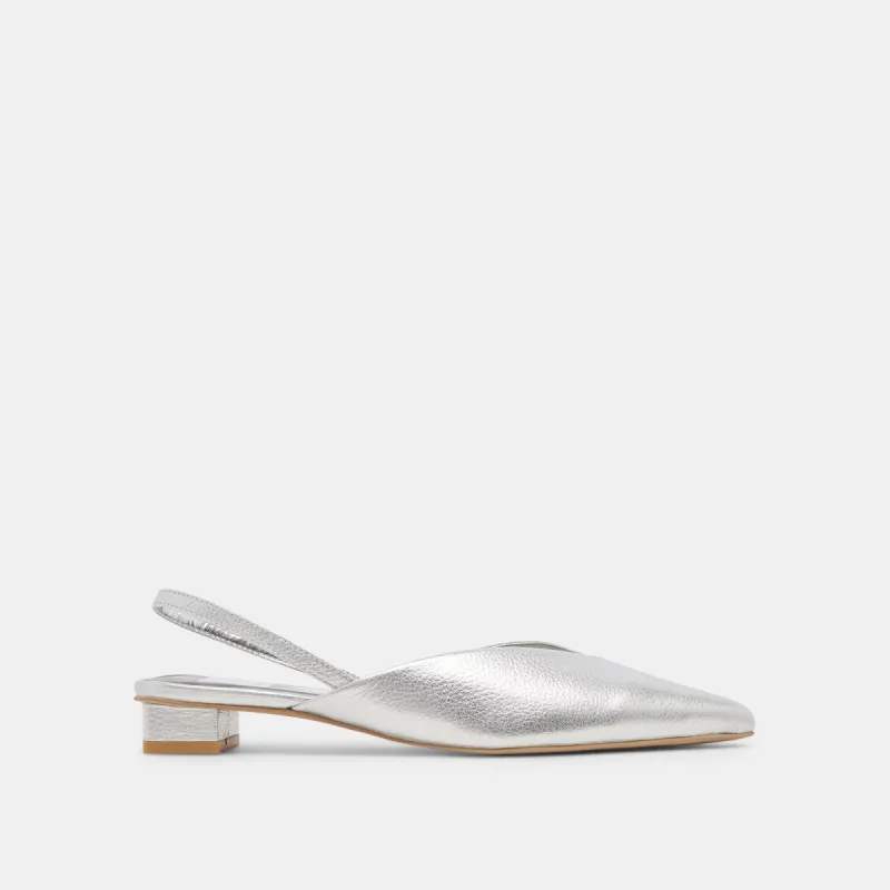 BYANCA FLATS SILVER DISTRESSED LEATHER sold by Dolce Vita