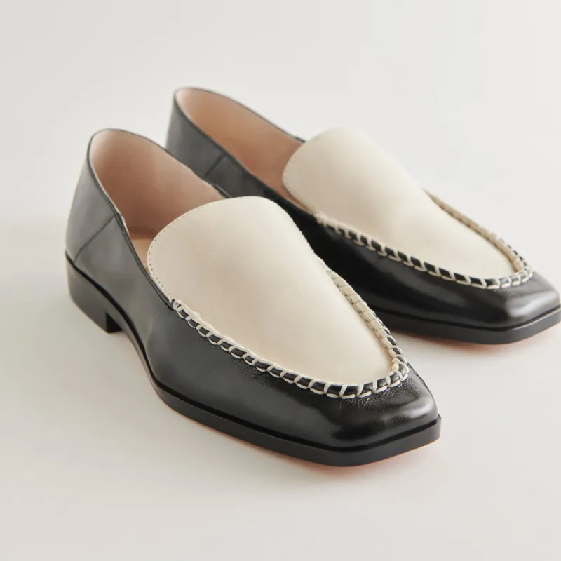 BENY FLATS WHITE BLACK CRINKLE PATENT sold by Dolce Vita