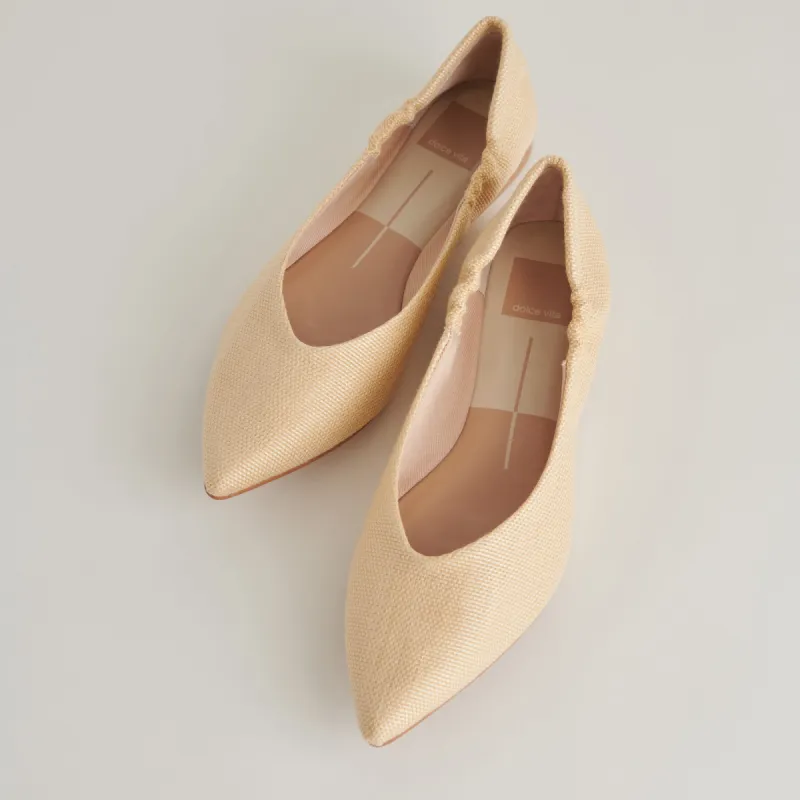 NADAV BALLET FLATS LT NATURAL RAFFIA sold by Dolce Vita